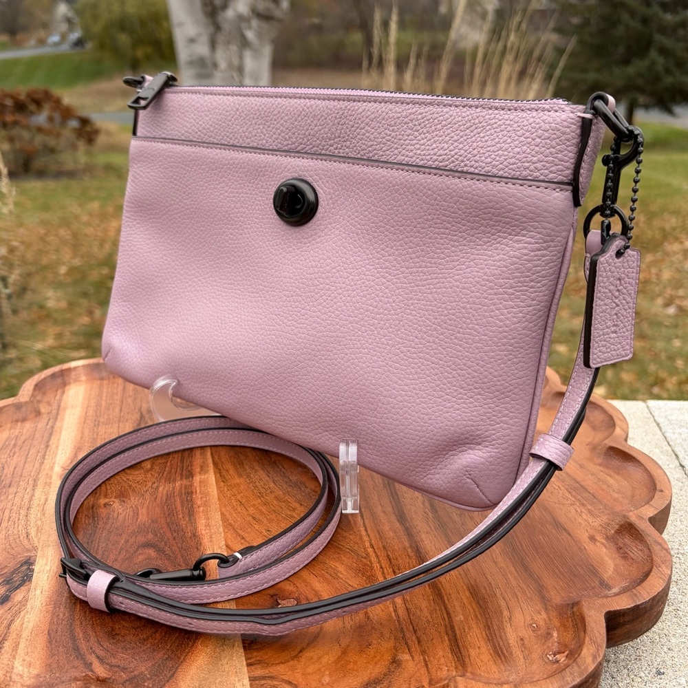 Coach Polly Crossbody Orchid Pink Crossgrain Leather Unused NWOT - Picture 4 of 17
